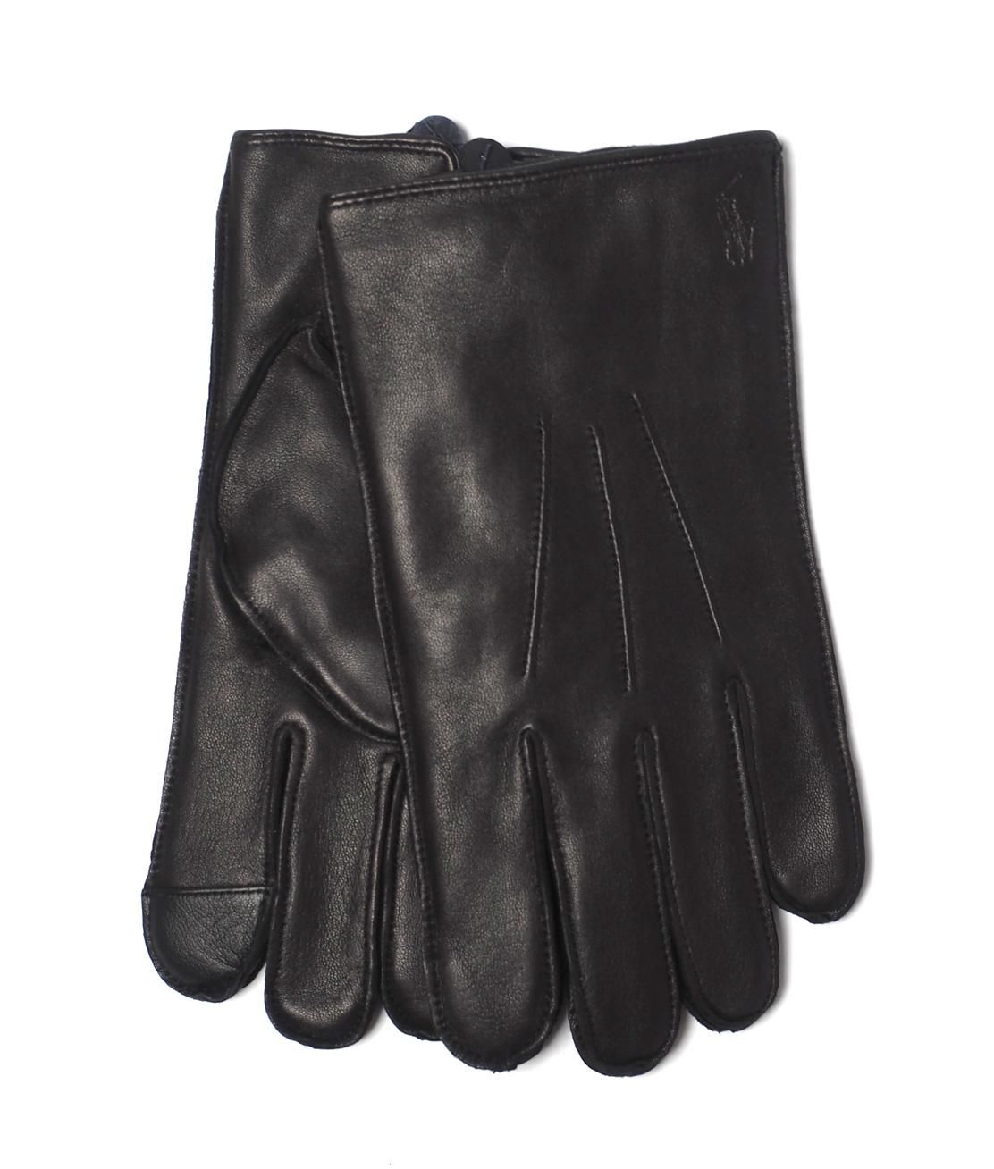 Ralph Lauren】WATER REPELLENT NAPPA TOUCH GLOVE - RL BLACK