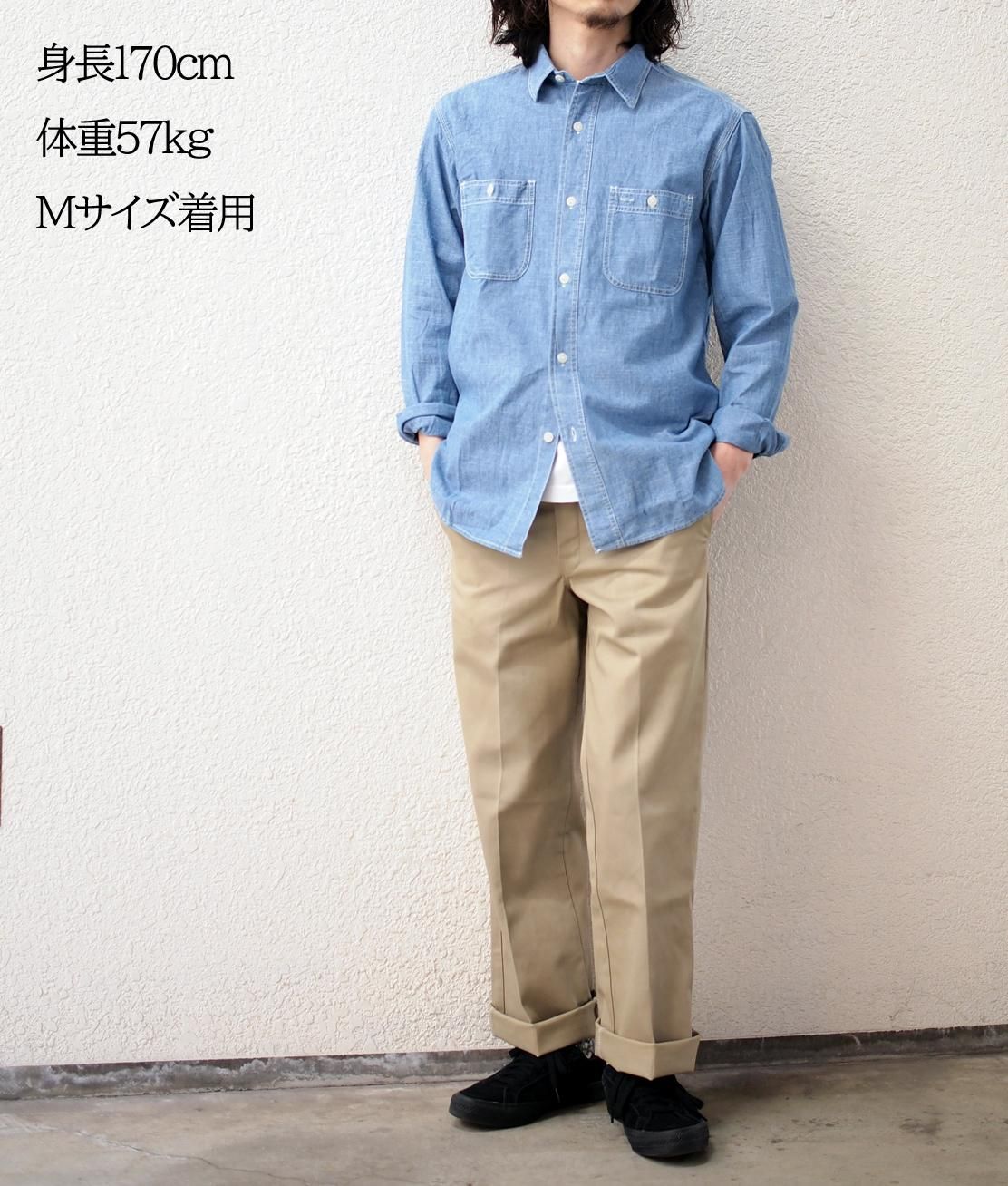 BIG MIKE】CHAMBRAY SHIRT - L.INDIGO シャンブレーシャツ ワーク