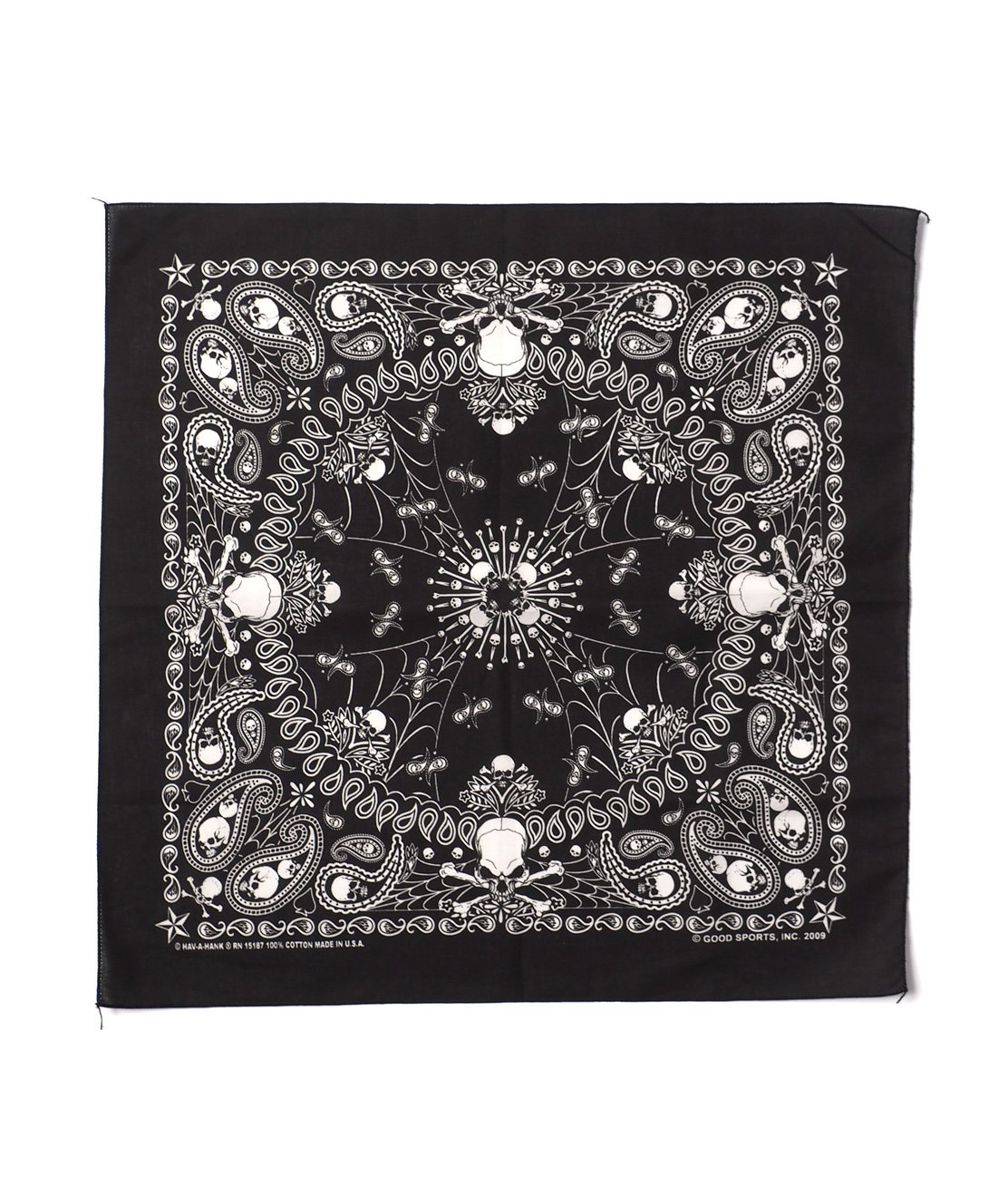 HAV-A-HANK】22inch BANDANA - SKULL バンダナ MADE IN USA スカル