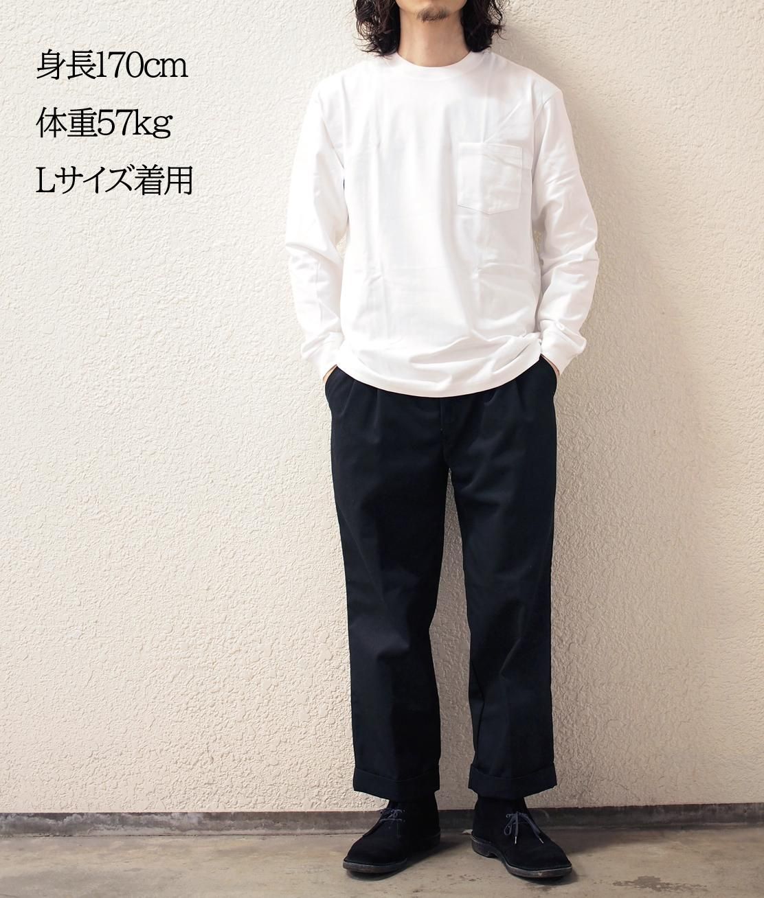 Hanes H5196 Beefy L S Pocket Tee White ビーフィー 長袖 ポケットtシャツ ヘビーウェイト Hunky Dory