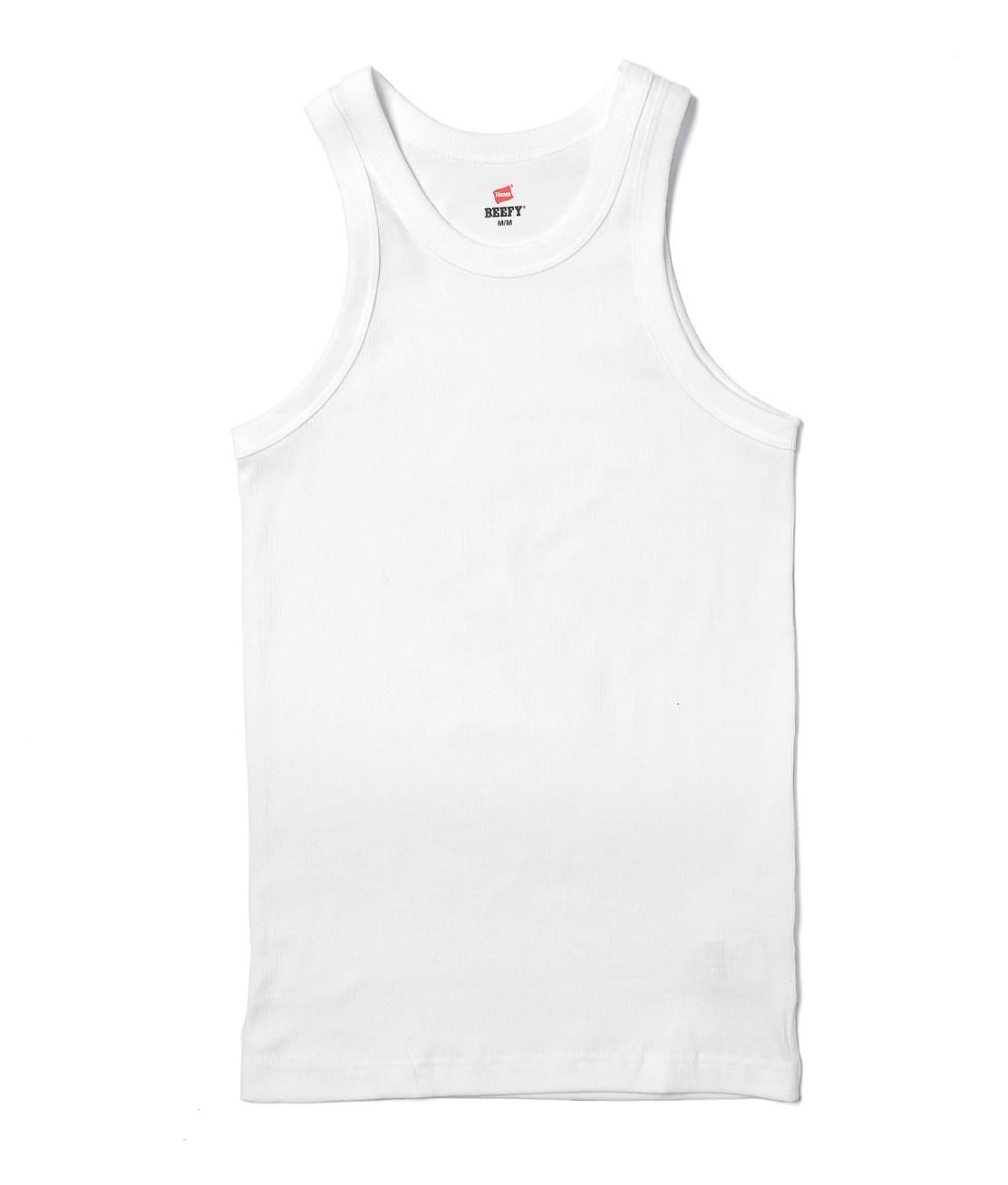 Hanes】HM3-R102 BEEFY RIB TANK TOP - WHITE ビーフィー リブタンク ...