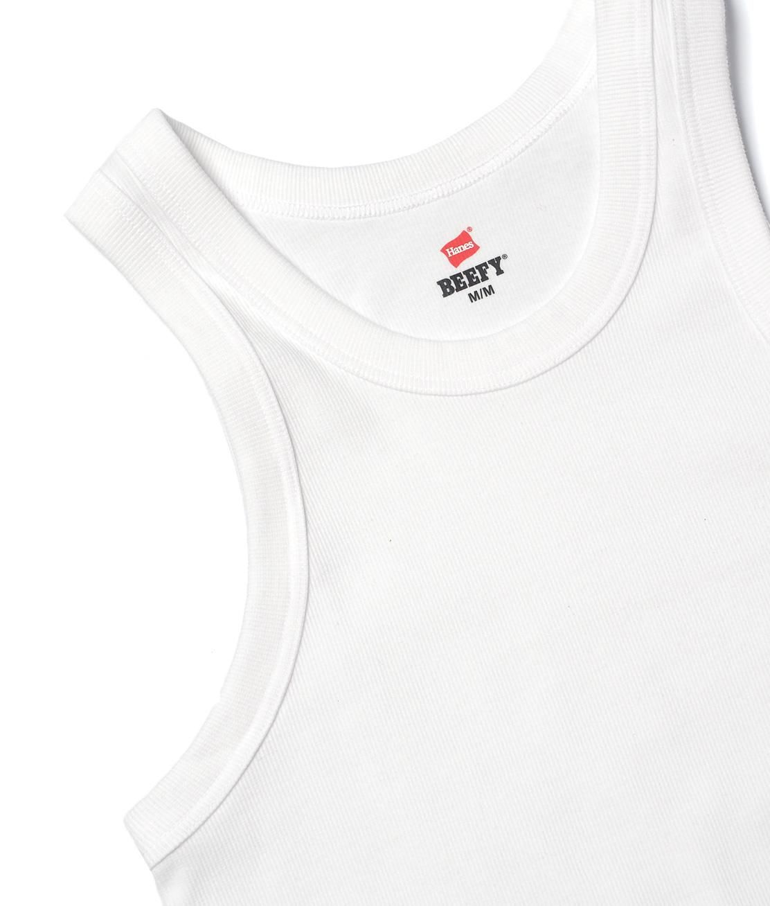 Hanes】HM3-R102 BEEFY RIB TANK TOP - WHITE ビーフィー リブタンク