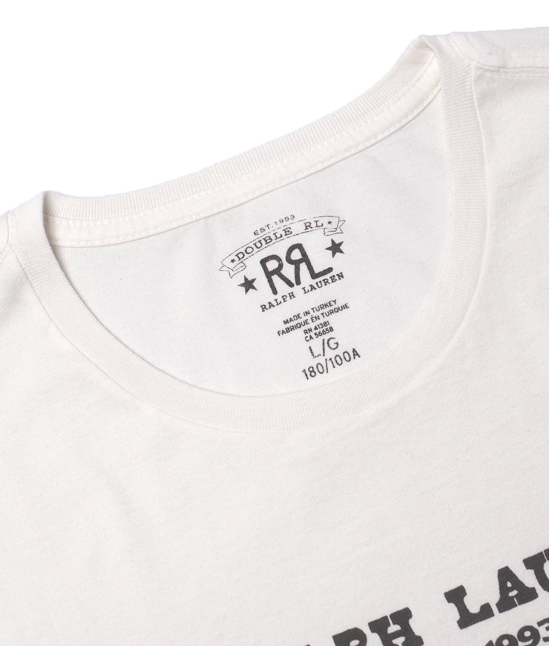 RRL】LOGO CREWNECK TEE - WHITE グラフィック Tシャツ RRLロゴ