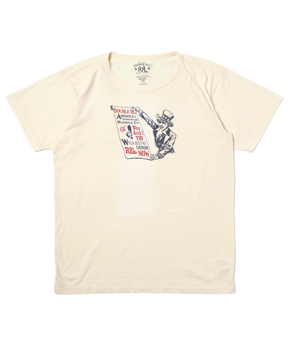 Double RL】JERSEY GRAPHIC TEE - WHITE グラフィックTシャツ 米軍募集