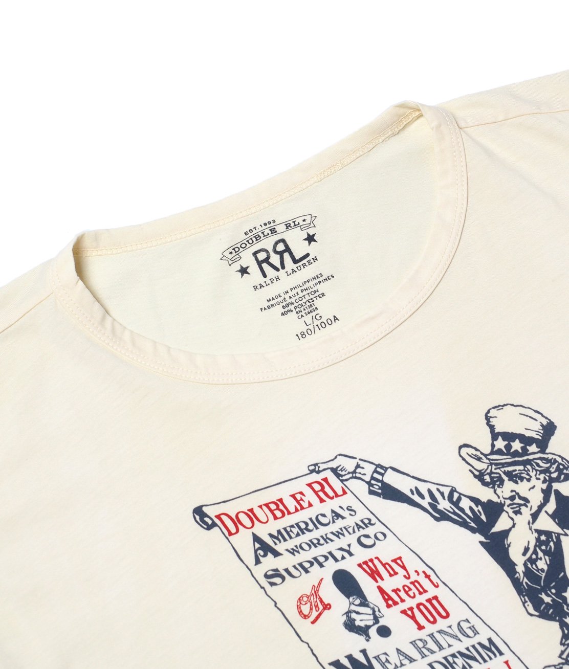 Double RL】JERSEY GRAPHIC TEE - WHITE グラフィックTシャツ 米軍募集