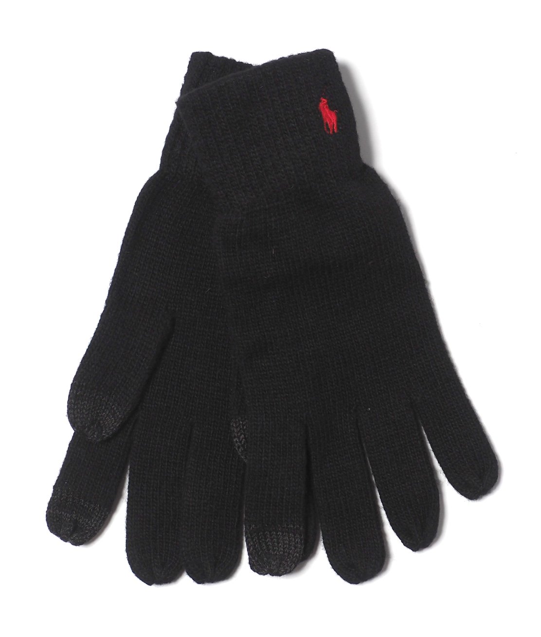 【Ralph Lauren】RECYCLED TOUCH GLOVE - BLACK グローブ 手袋 タッチスクリーン機能 - HUNKY