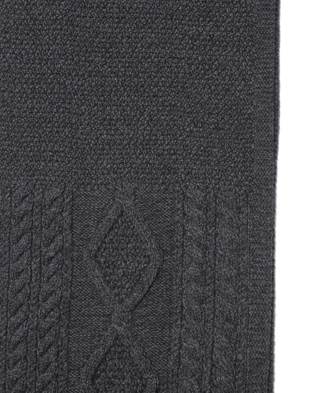 Double RL】ARAN-KNIT SCARF - CHARCOAL アランニット スカーフ