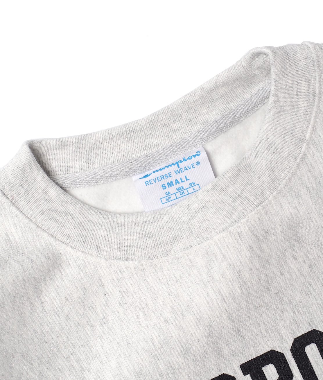 Champion-IMPORT】RW CREW SWEAT MET LOGO - GREY リバースウィーブ