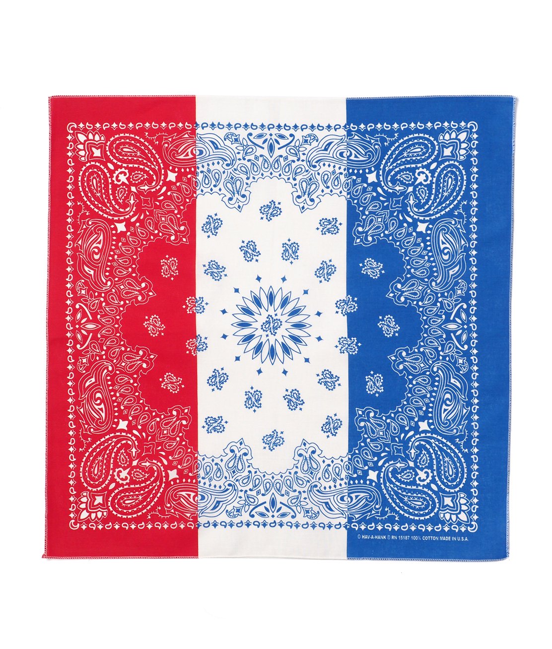 HAV-A-HANK】22inch BANDANA - TRICOLOR バンダナ USA製 ペイズリー