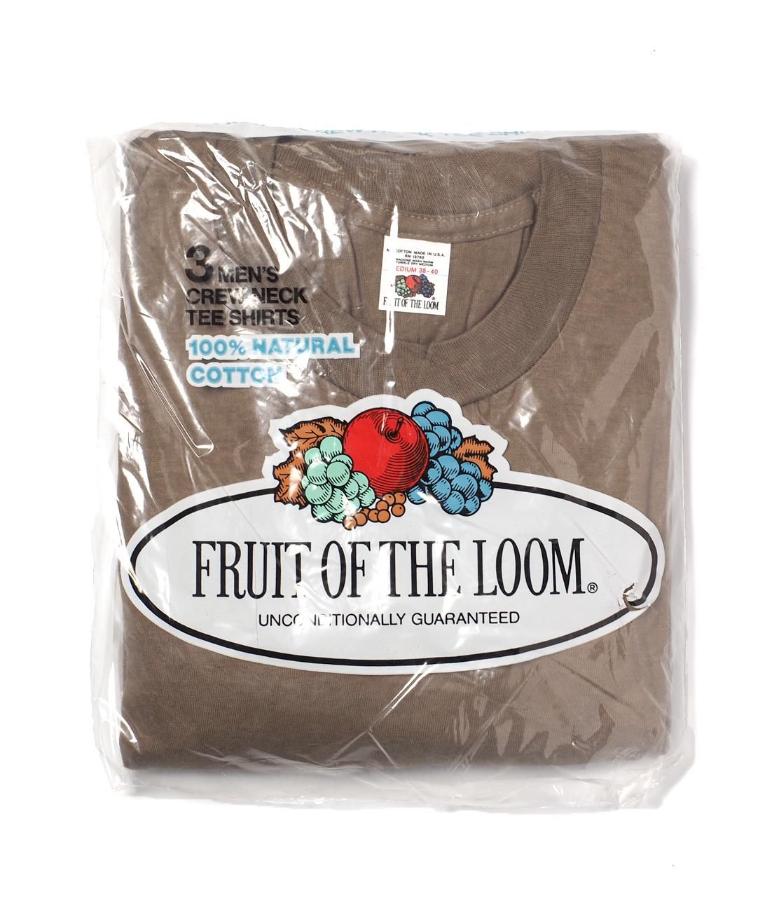 DEAD STOCK】80s FRUIT OF THE LOOM 3PACK TEE - COYOTE BROWN 米軍 T