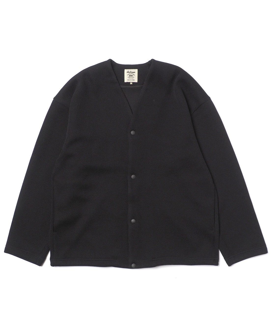 JACKMAN】JM8256 QG CARDIGAN - BLACK クォーターゲージ カーディガン