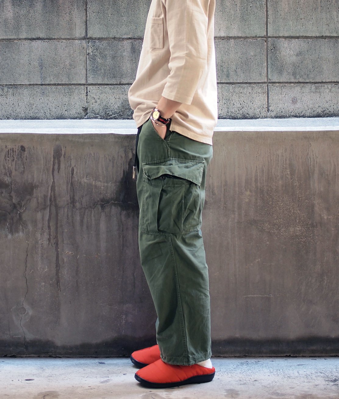 ナイジェルケーボン大阪店別注BASIC MILITARY CHINO WHITE - パンツ