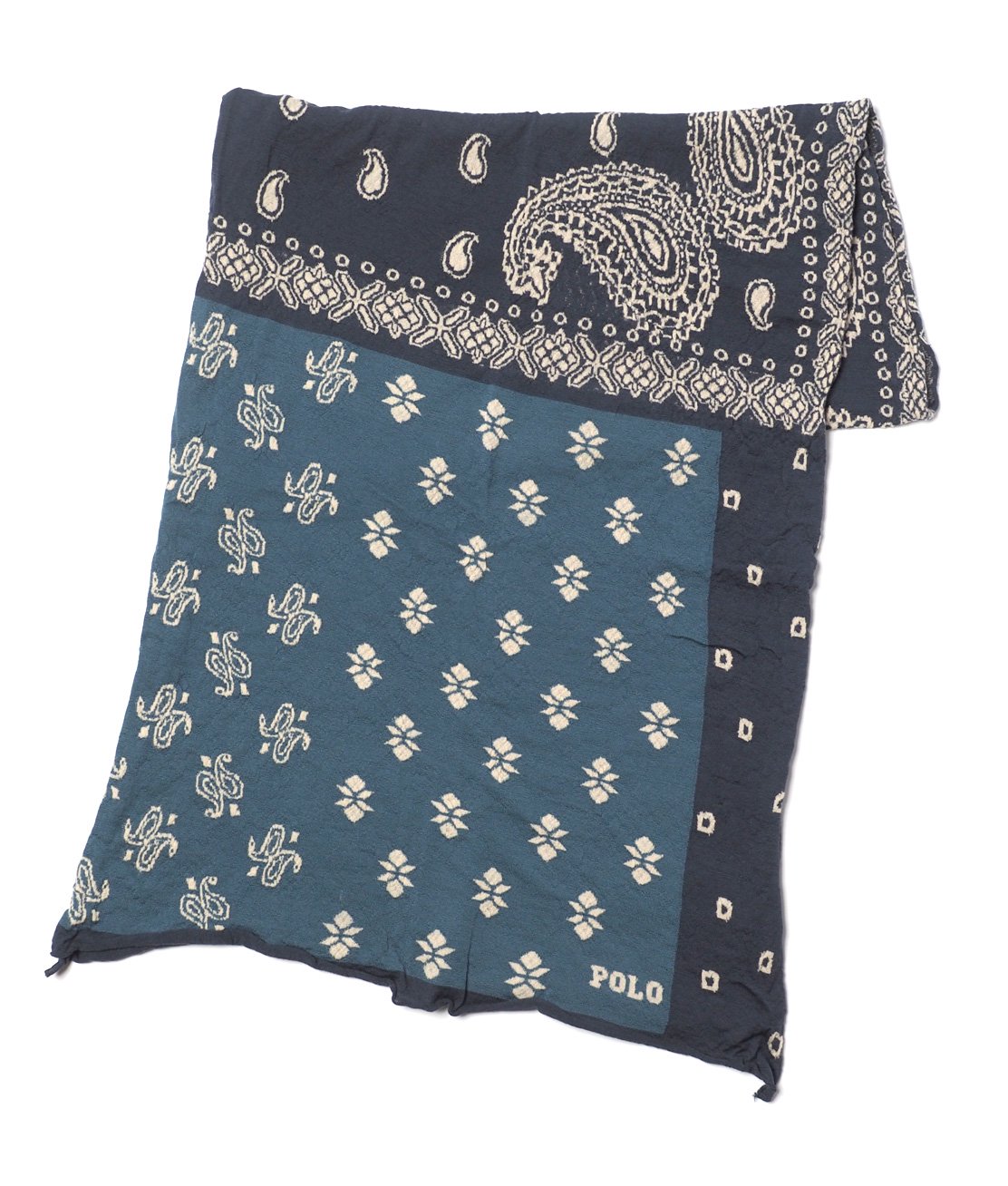 Ralph Lauren】FELTED WOOL KNIT BANDANA - NEWPORT NAVY マフラー