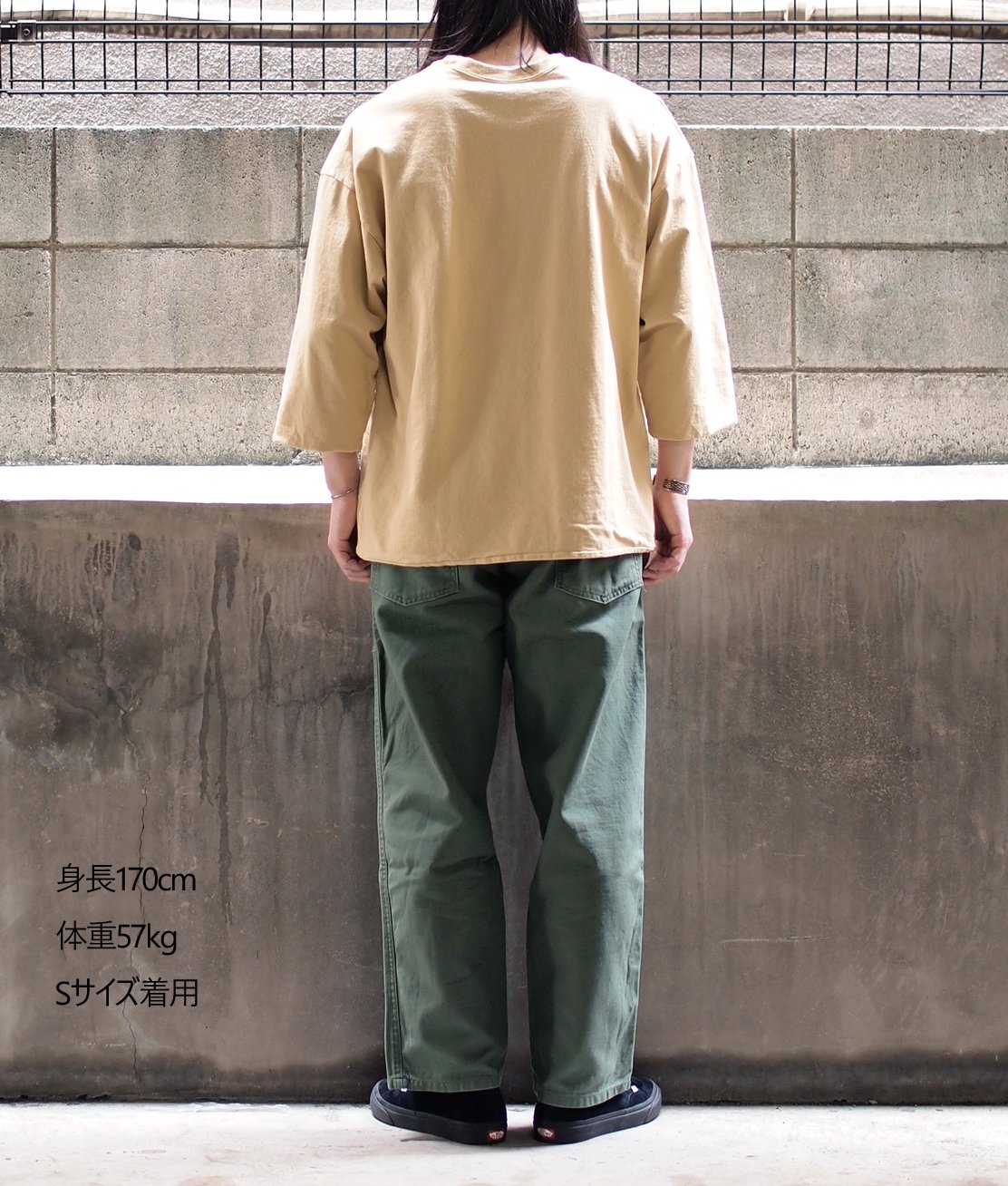 JACKMAN】JM5320 H/S DOUBLE-UP TEE - BUTTER Tシャツ 七分袖 ダブル