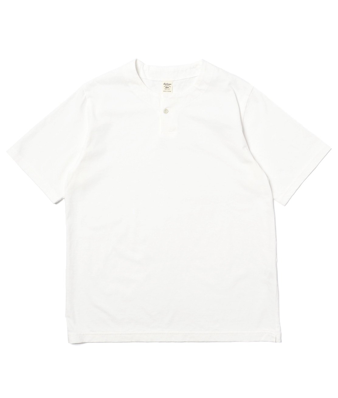 JACKMAN】JM5328 HENLEYNECK S/S TEE - WHITE ヘンリーネック Tシャツ