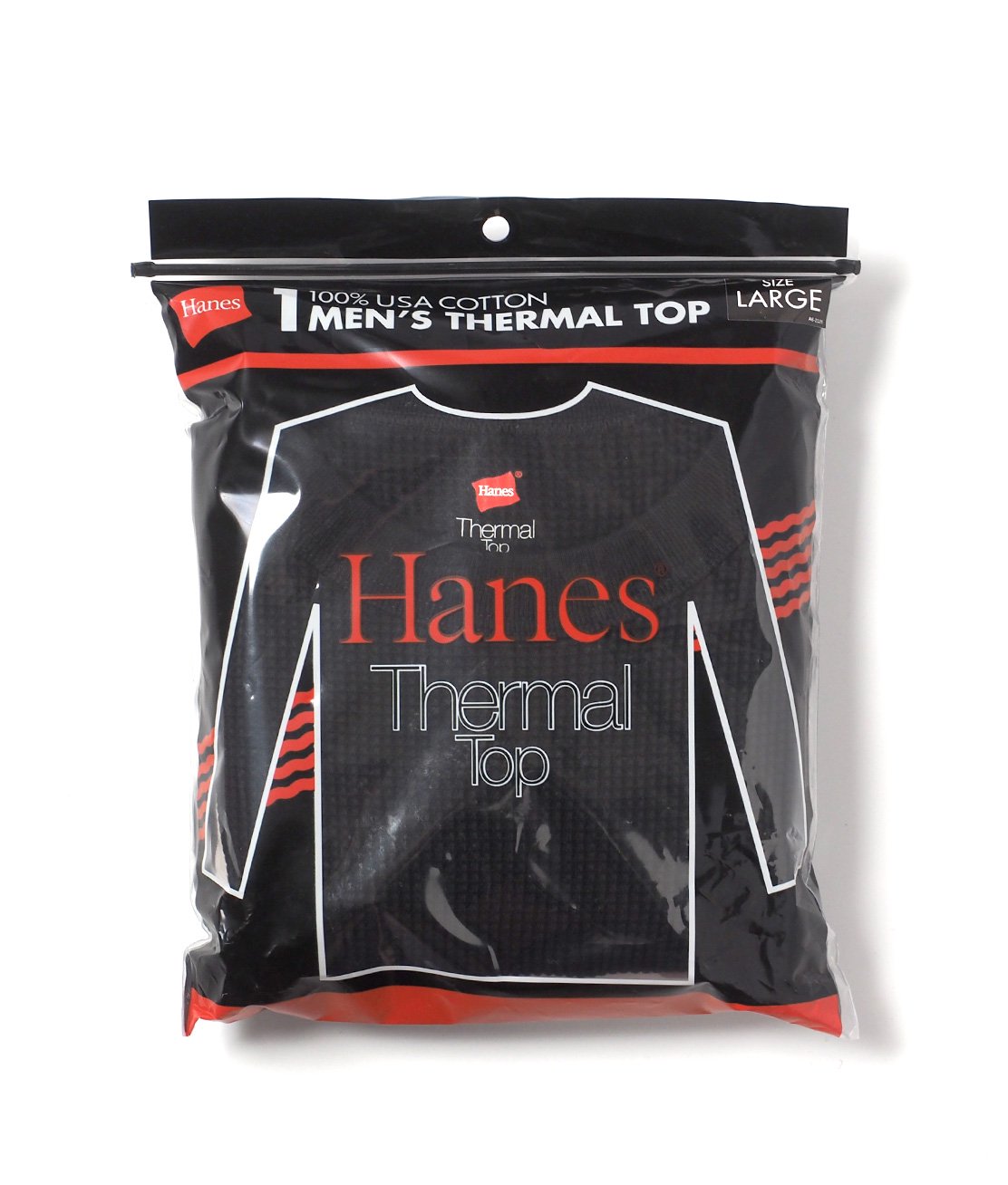 Hanes】HM4-Y203 THERMAL TOP - BLACK サーマルシャツ 100% USA ...