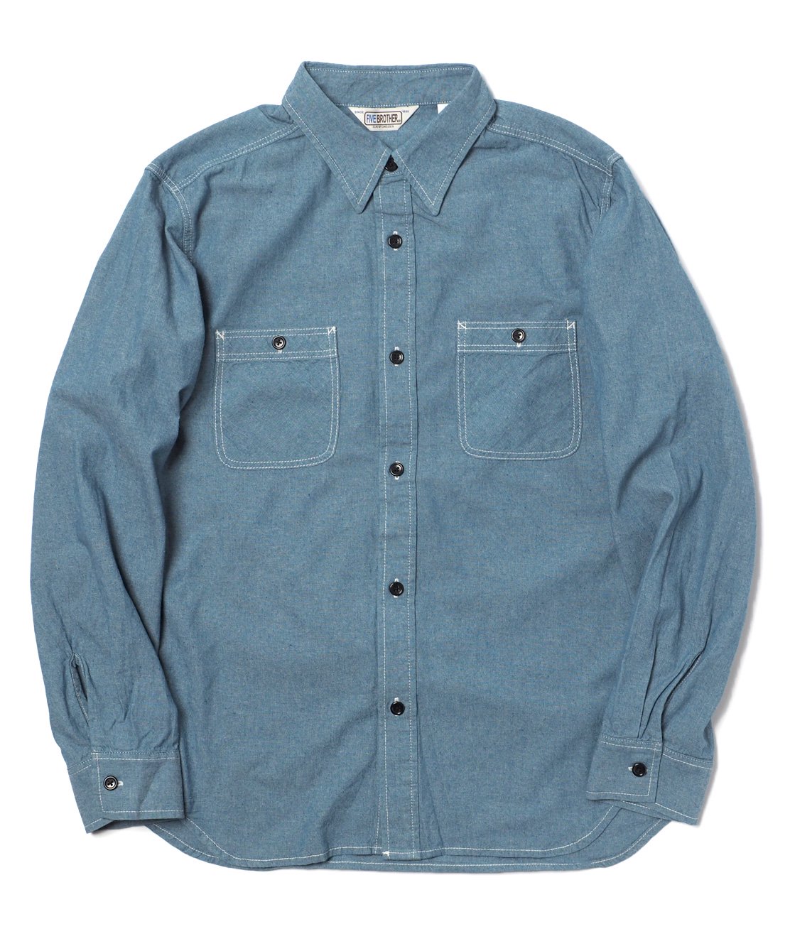 FIVE BROTHER】CHAMBRAY WORK SHIRT - BLUE シャンブレーワークシャツ ...