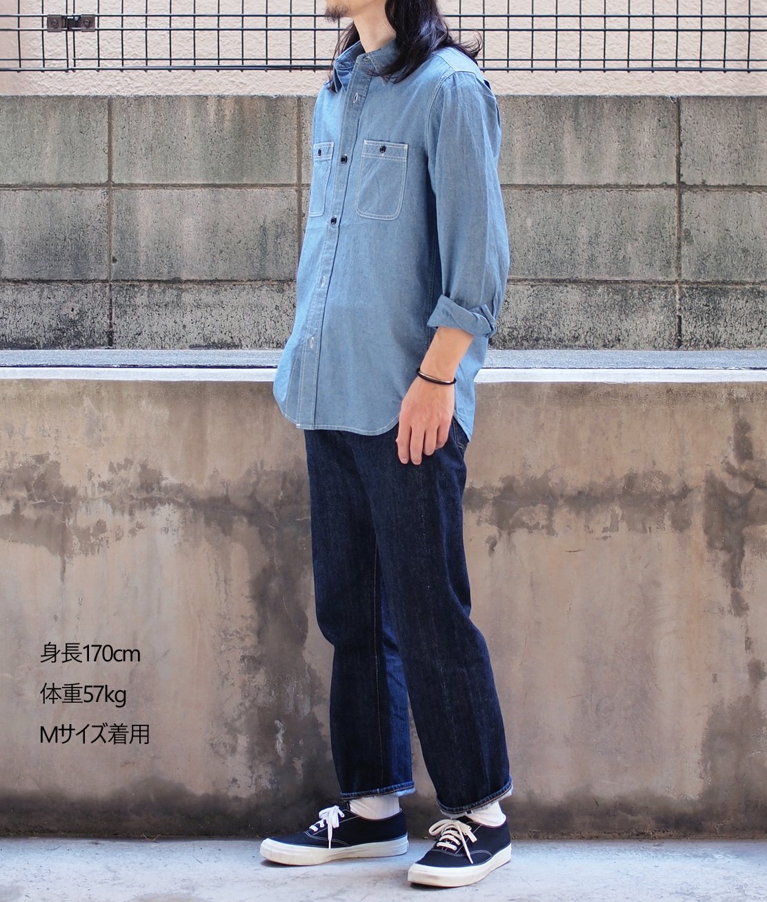 FIVE BROTHER】CHAMBRAY WORK SHIRT - BLUE シャンブレーワークシャツ