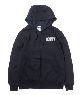 US MILITARY】US NAVY PT ZIP HOODIE BY SOFFE - NAVY 米軍 ジップ