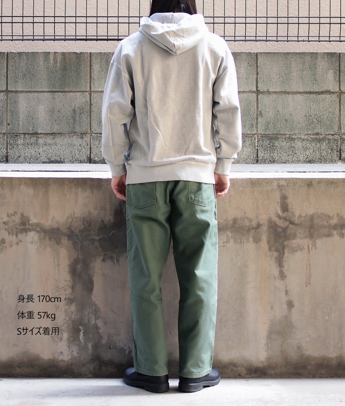 JACKMAN】JM7357 FADED SWEAT PARKA - FADE SILVER スウェット