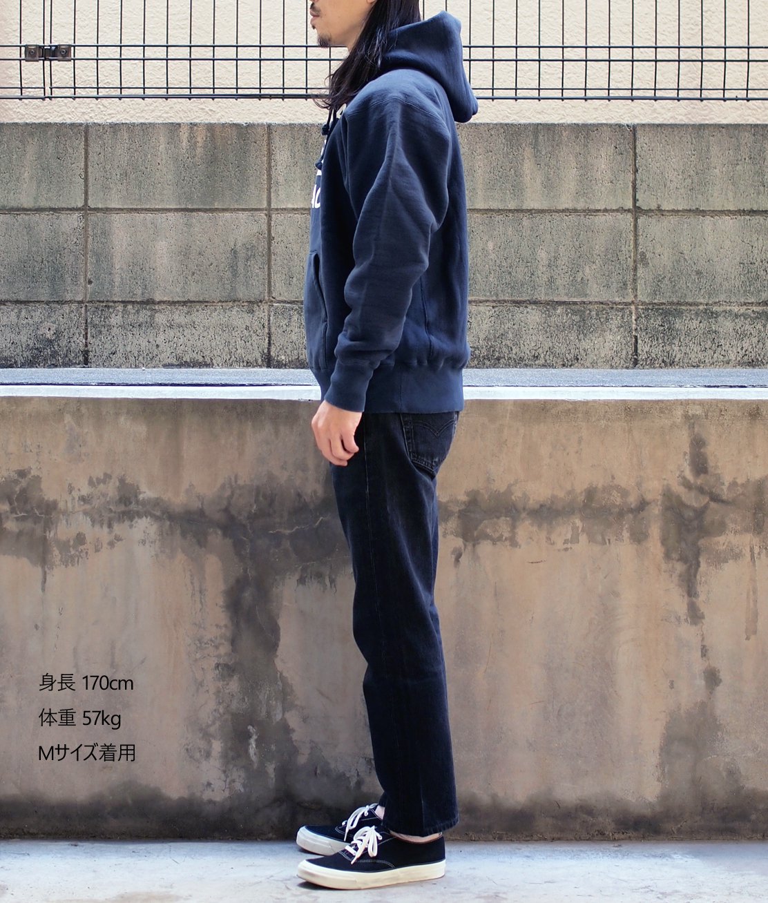 【Champion-TRUE TO ARCHIVES】C3-Y117 RW HOODED SWEAT - NAVY リバースウィーブ パーカー 日本製  - HUNKY DORY | LEVI'S VINTAGE ...