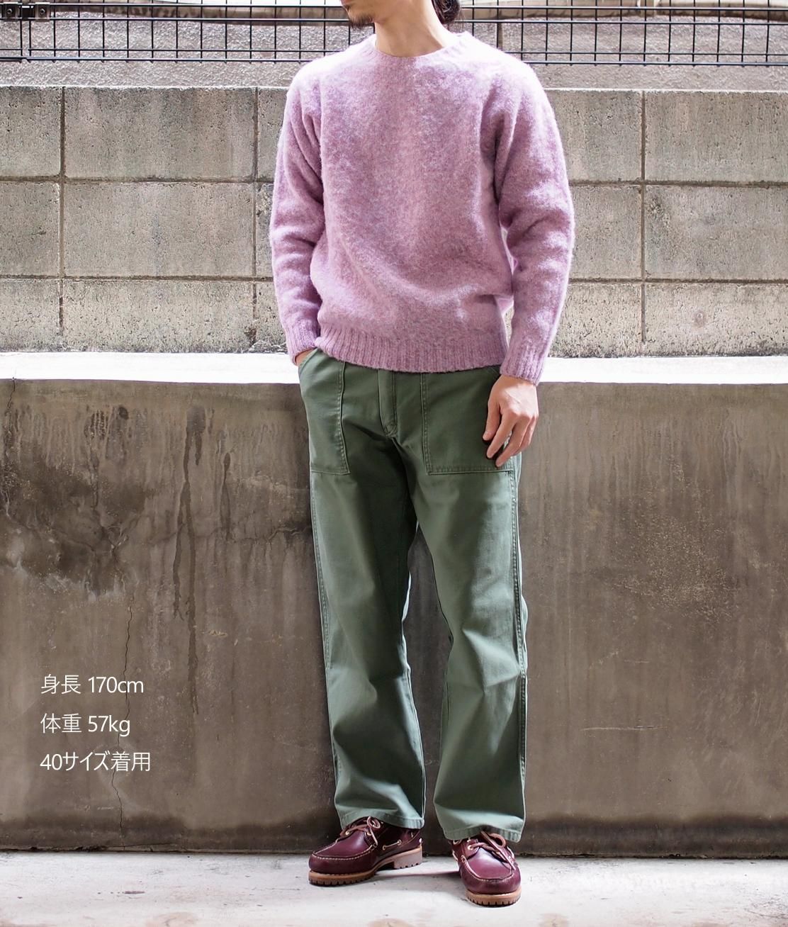 Harley OF SCOTLAND】CREW NECK SWEATER - HEATHER ROSE シェトランド