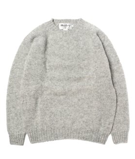 <img class='new_mark_img1' src='https://img.shop-pro.jp/img/new/icons6.gif' style='border:none;display:inline;margin:0px;padding:0px;width:auto;' />【Harley OF SCOTLAND】CREW NECK SWEATER - SILVER シェトランドセーター シャギードッグ 英国製