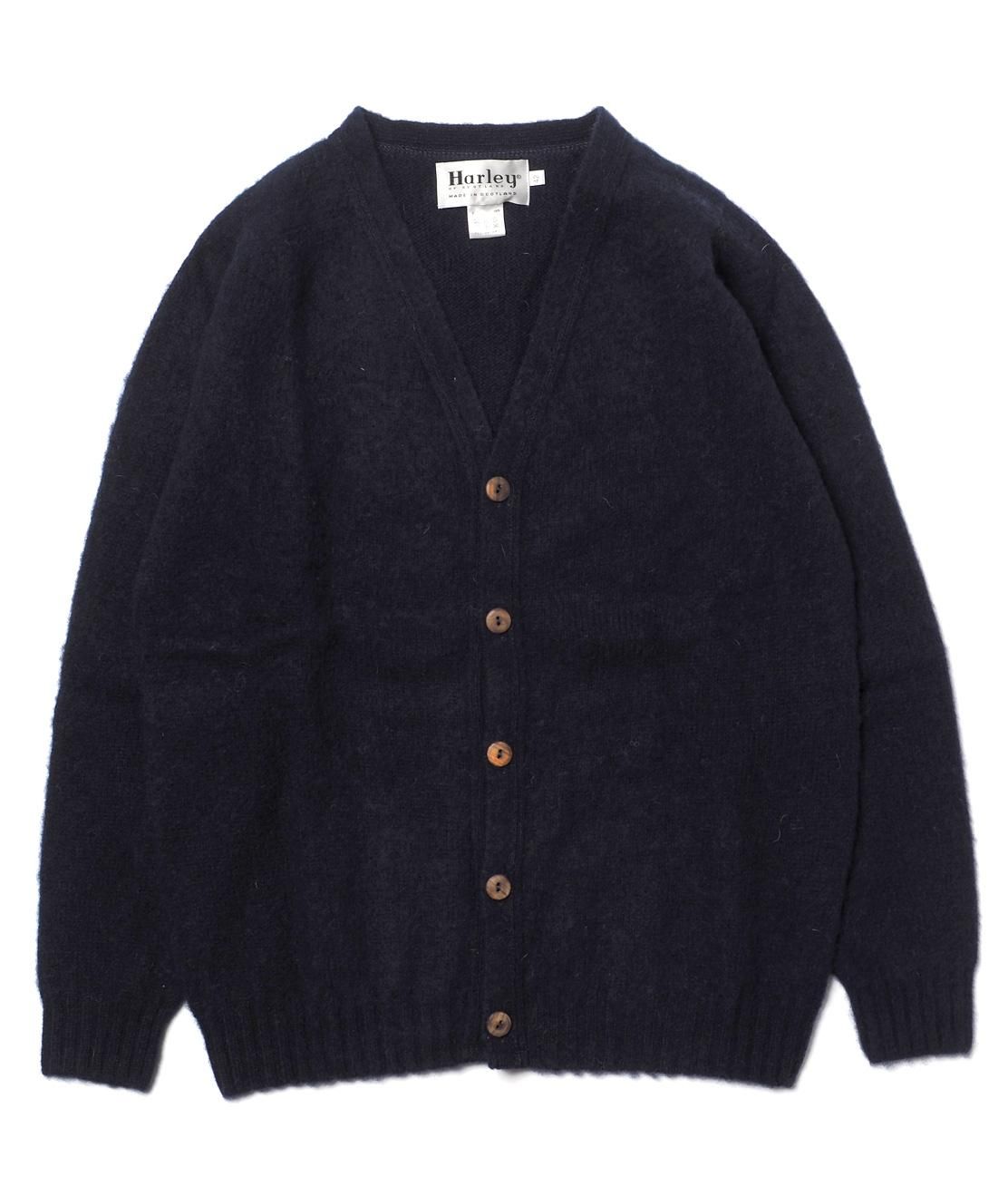 Harley OF SCOTLAND】V-NECK CARDIGAN - NEW NAVY シェトランド