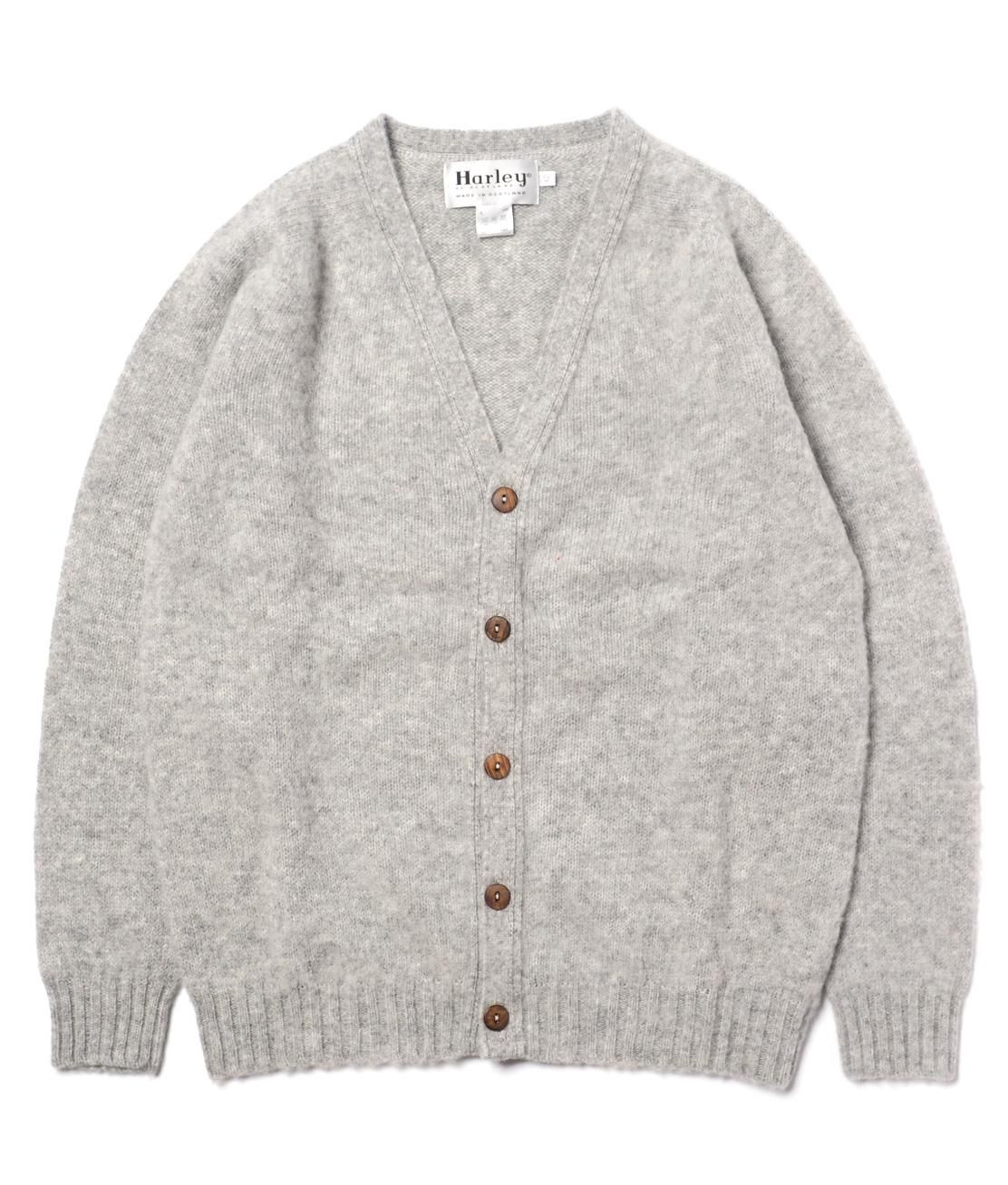 【Harley OF SCOTLAND】V-NECK CARDIGAN - SILVER シェトランド カーディガン シャギードッグ - HUNKY  DORY | LEVI'S VINTAGE CLOTHING、JACKMAN、CHAMPIONなどのブランドを主に扱うセレクトショップ 通販