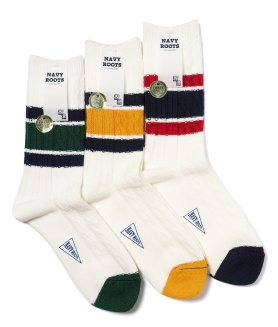 NAVY ROOTS】CABLE BORDER SOCKS ボーダーソックス 靴下 日本製