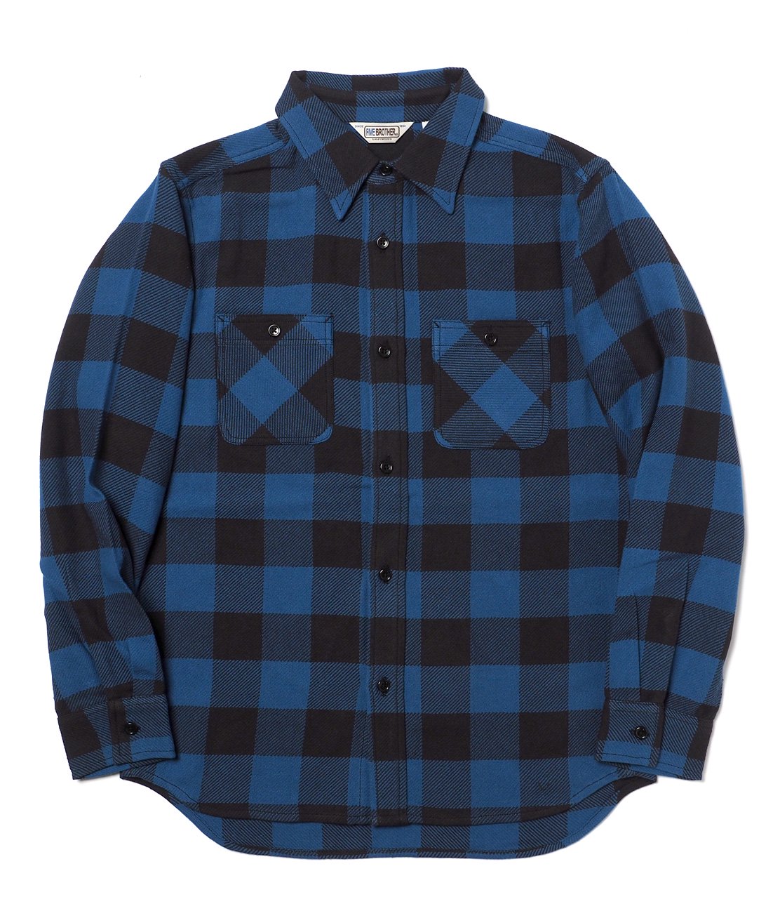 FIVE BROTHER】HEAVY FLANNEL WORK SHIRT - BLUE BUFFALO