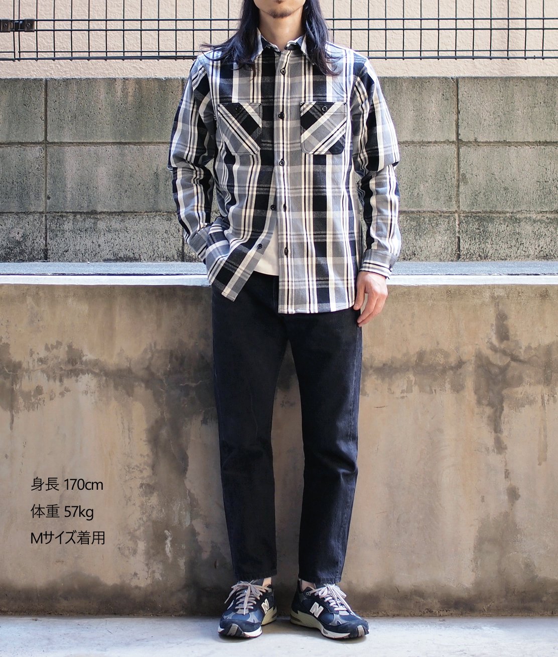 FIVE BROTHER】HEAVY FLANNEL WORK SHIRT - BLACK CHECK ネルシャツ