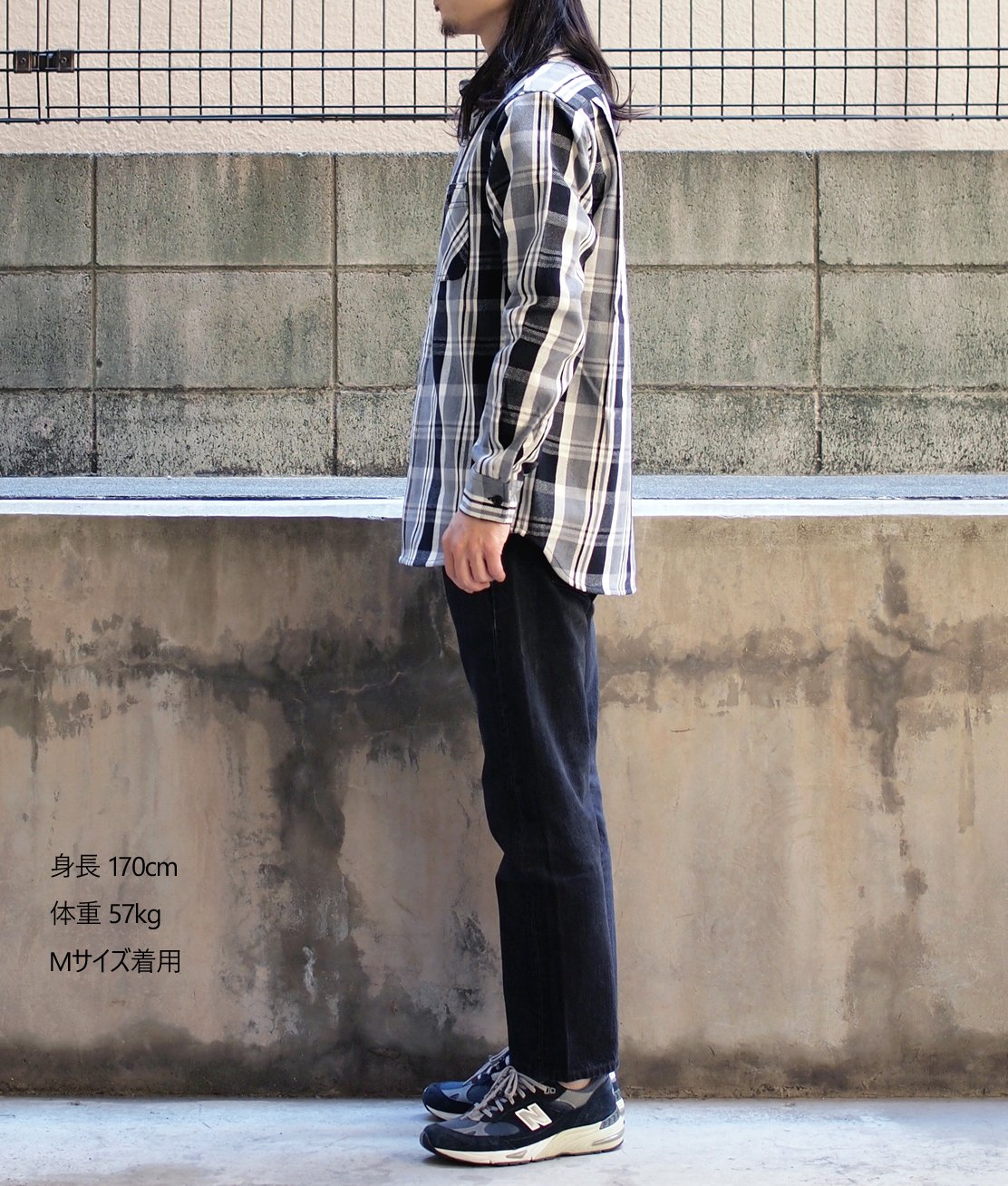 FIVE BROTHER】HEAVY FLANNEL WORK SHIRT - BLACK CHECK ネルシャツ