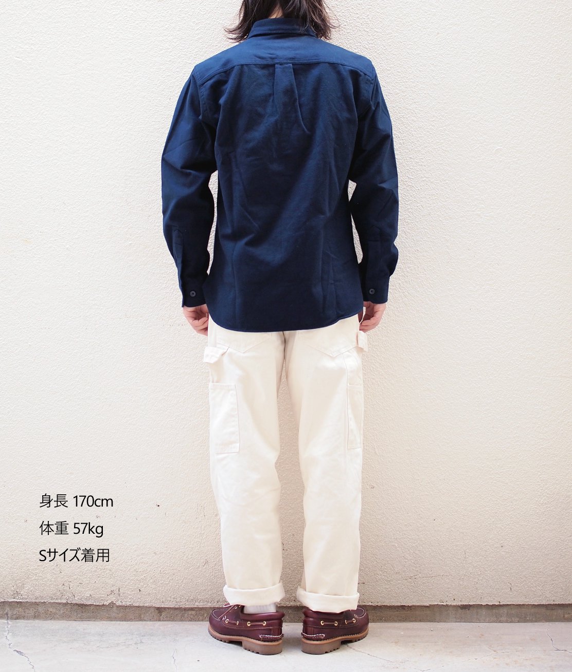 L.L.Bean】CHAMOIS SHIRT - NAVY シャモアクロスシャツ ネルシャツ