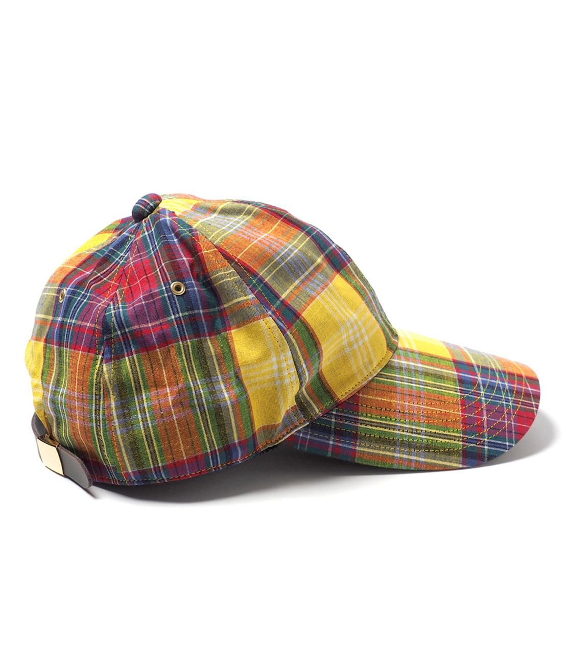 TRAD MARKS】LONG BILL CAP MADRAS CHECK キャップ 帽子 浅め マドラス
