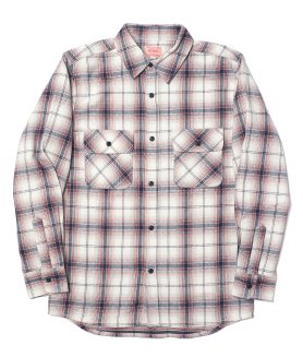 <img class='new_mark_img1' src='https://img.shop-pro.jp/img/new/icons6.gif' style='border:none;display:inline;margin:0px;padding:0px;width:auto;' />【BIG MIKE】HEAVY FLANNEL SHIRT - OFF/NAVY ビッグマイク ネルシャツ 厚手 ヘビーネル