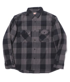 <img class='new_mark_img1' src='https://img.shop-pro.jp/img/new/icons6.gif' style='border:none;display:inline;margin:0px;padding:0px;width:auto;' />【BIG MIKE】HEAVY FLANNEL SHIRT - GREY/NAVY ビッグマイク ネルシャツ 厚手 ヘビーネル