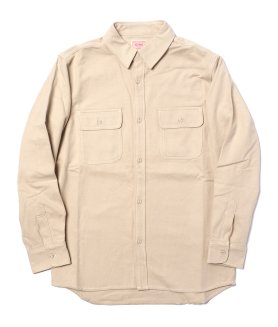 <img class='new_mark_img1' src='https://img.shop-pro.jp/img/new/icons6.gif' style='border:none;display:inline;margin:0px;padding:0px;width:auto;' />【BIG MIKE】HEAVY FLANNEL SHIRT - BEIGE ビッグマイク ネルシャツ 厚手 ヘビーネル 無地