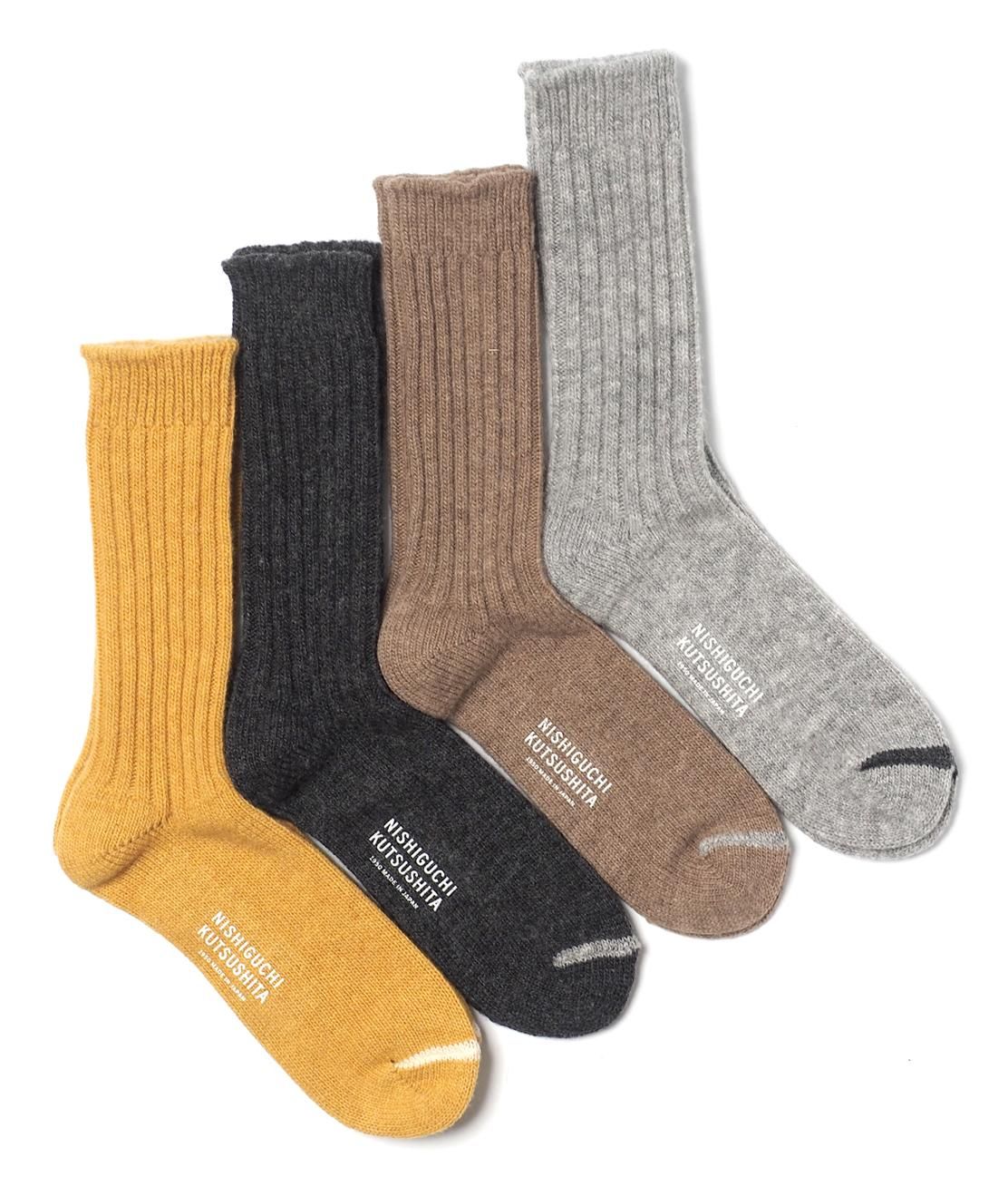 NISHIGUCHI KUTSUSHITA】WOOL RIB SOCKS 靴下 ウールリブ