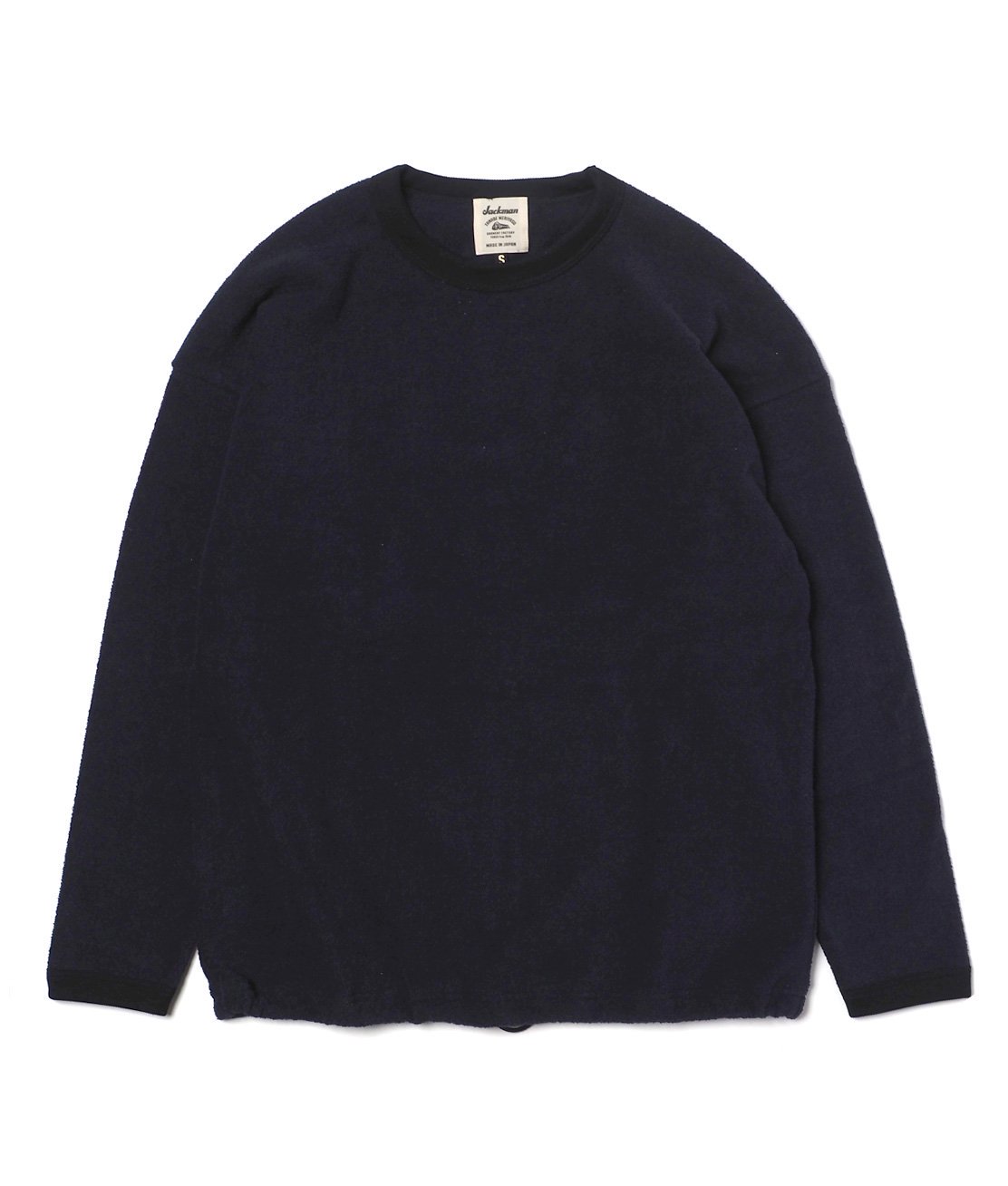 JACKMAN】JM5423 PILE HIMO L/S TEE - DARK NAVY パイルニット