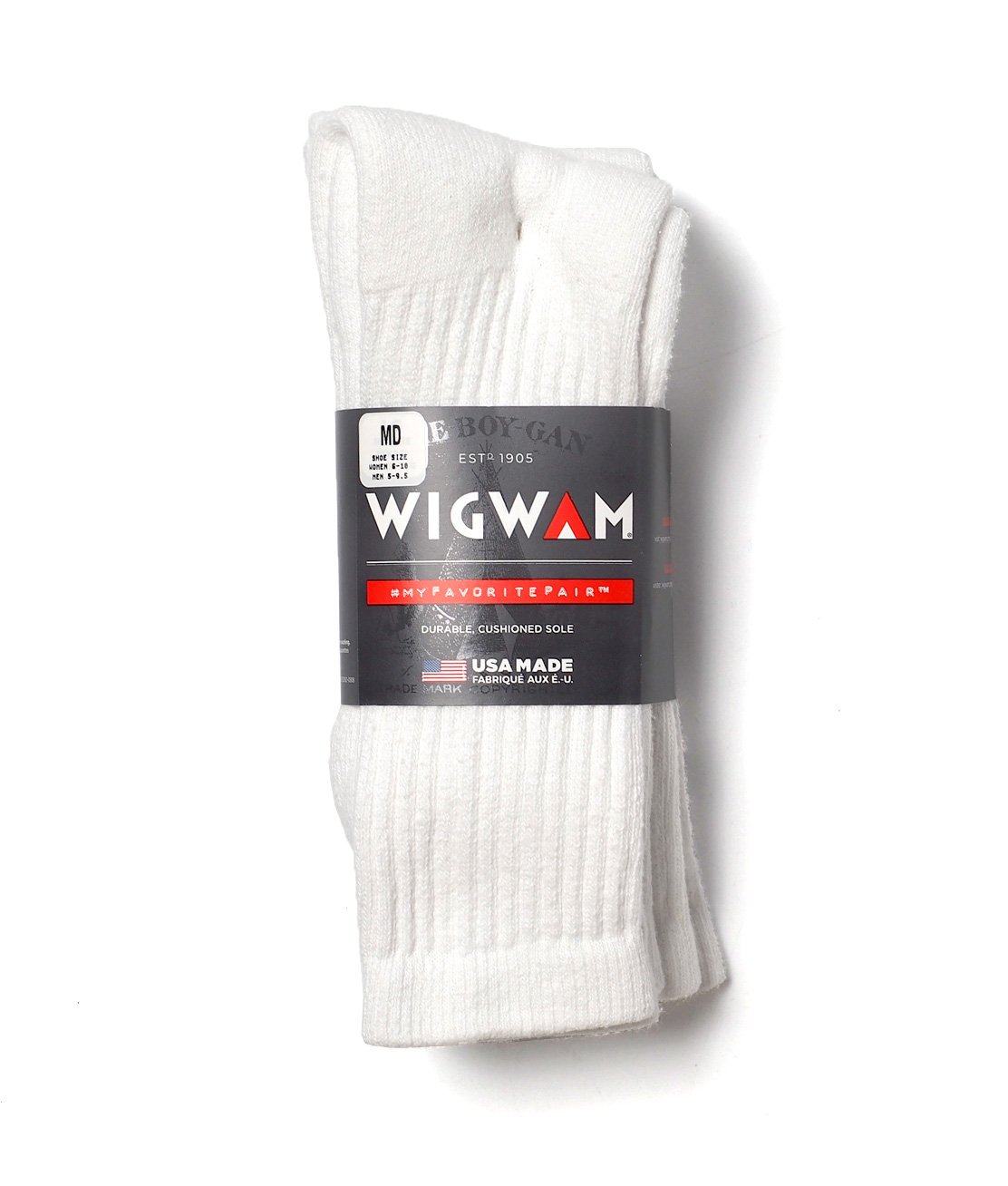 WIGWAM】SUPER 60 CREW 3P MIDWEIGHT SOCKS - WHITE ソックス 靴下 USA