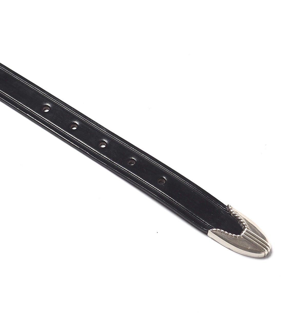 TORY LEATHER】3PIECE CREASED SILVER BUCKLE BELT - BLACK TORY LEATHER】3PIECE CREASED SILVER BUCKLE BELT - BLACK