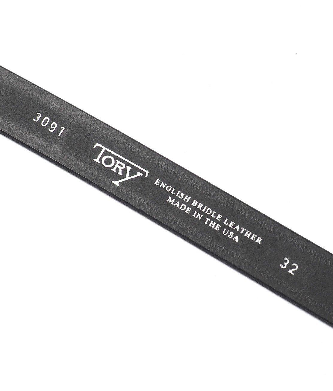 TORY LEATHER】3PIECE CREASED SILVER BUCKLE BELT - BLACK