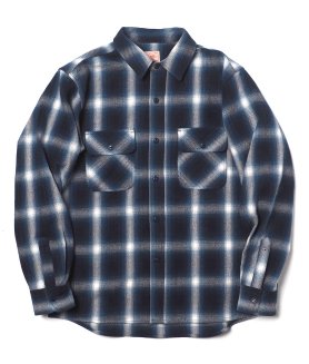 <img class='new_mark_img1' src='https://img.shop-pro.jp/img/new/icons6.gif' style='border:none;display:inline;margin:0px;padding:0px;width:auto;' />BIG MIKEHEAVY FLANNEL SHIRT - NAVY/WHITE ӥåޥ ͥ륷  إӡͥ