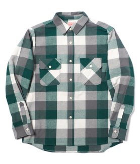 <img class='new_mark_img1' src='https://img.shop-pro.jp/img/new/icons6.gif' style='border:none;display:inline;margin:0px;padding:0px;width:auto;' />BIG MIKEHEAVY FLANNEL SHIRT - GREEN/WHITE/GREY ӥåޥ ͥ륷 