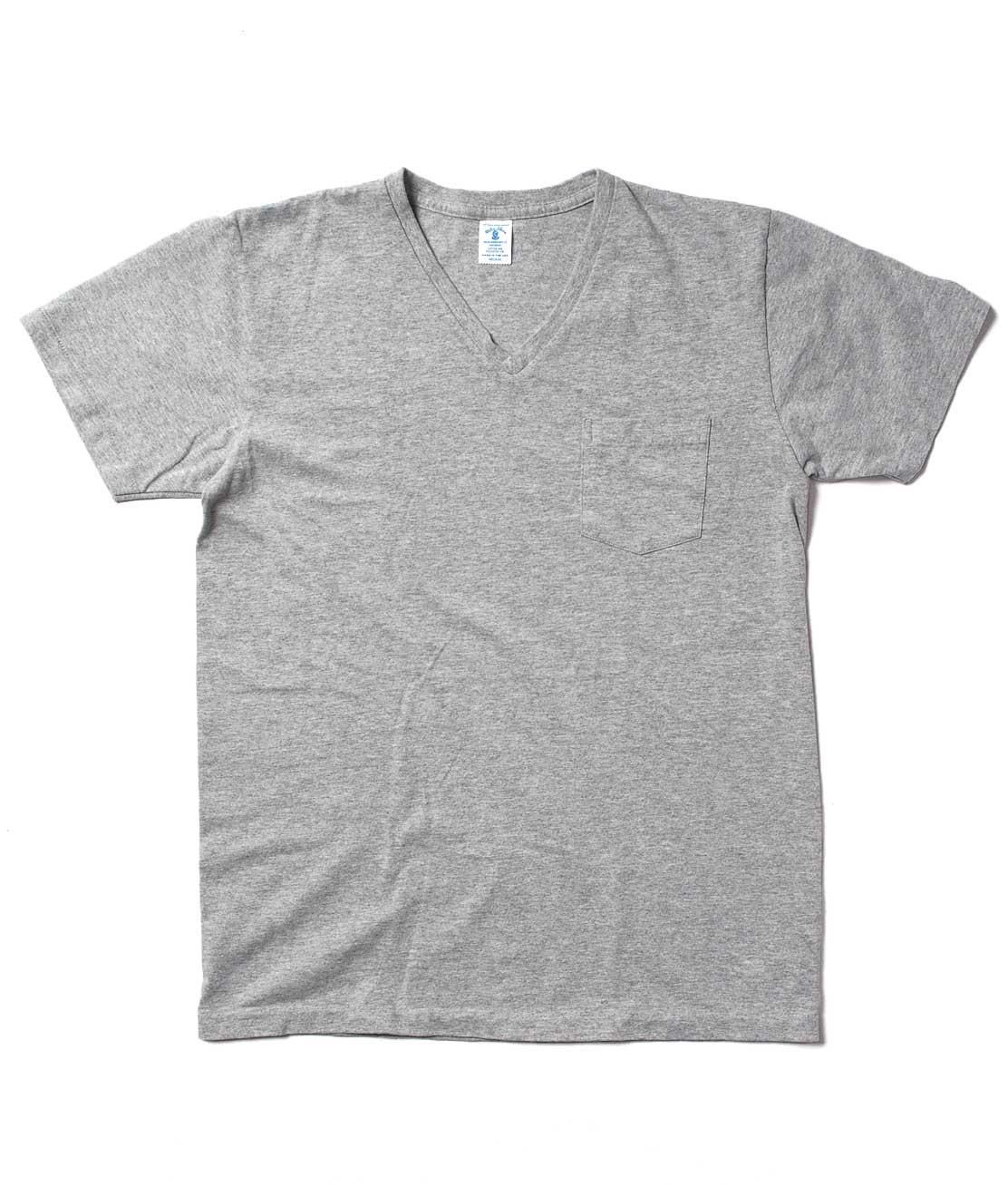Velva Sheen】160922 V-NECK TEE W/PK - H.GREY Vネック