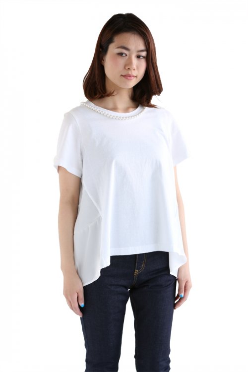 MUVEIL(ミュベール) パール刺繍Tシャツ【MA61UTS005】 - YAMAROKU 