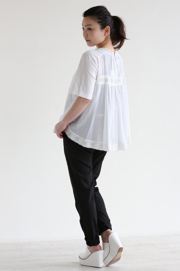 MUVEIL（ミュベール）レース付きドッキングTシャツ【MA61UTS002】white ...