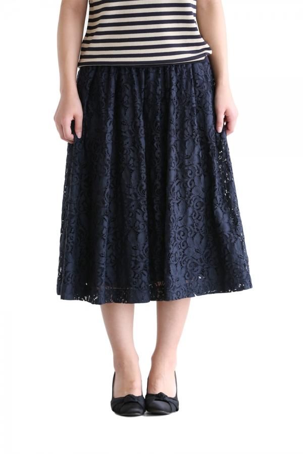 SACRA(サクラ) LACY レーススカート【SG510121】NAVY