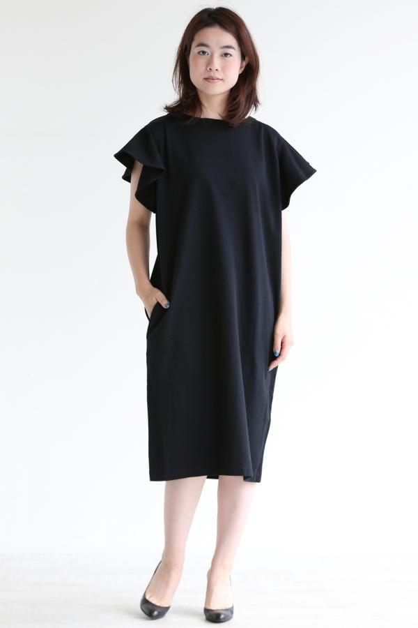人気アイテム SACRA(サクラ) COMPACT FLEECE ラッフルスリーブワンピース ワンピース